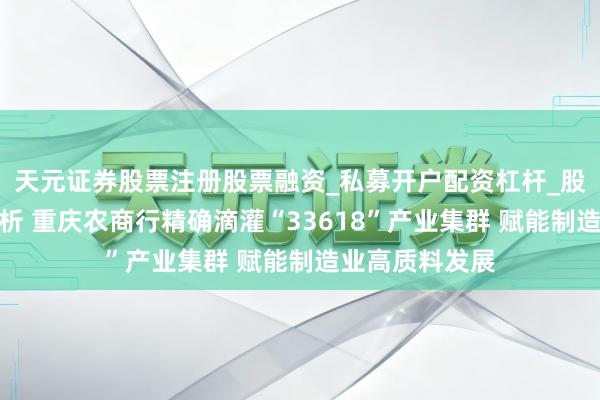天元证券股票注册股票融资_私募开户配资杠杆_股票个股技术分析 重庆农商行精确滴灌“33618”产业集群 赋能制造业高质料发展