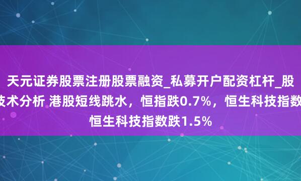 天元证券股票注册股票融资_私募开户配资杠杆_股票个股技术分析 港股短线跳水，恒指跌0.7%，恒生科技指数跌1.5%