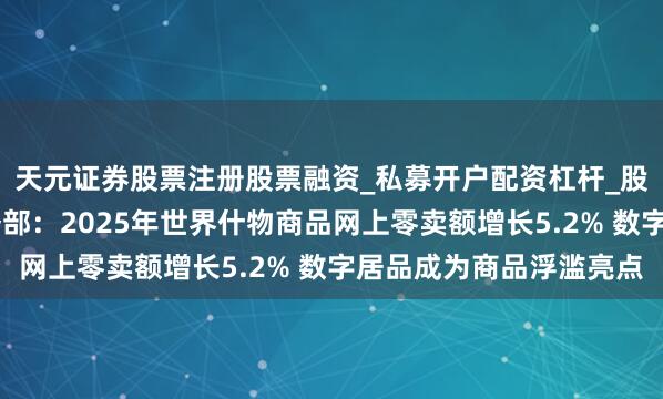 天元证券股票注册股票融资_私募开户配资杠杆_股票个股技术分析 商务部：2025年世界什物商品网上零卖额增长5.2% 数字居品成为商品浮滥亮点